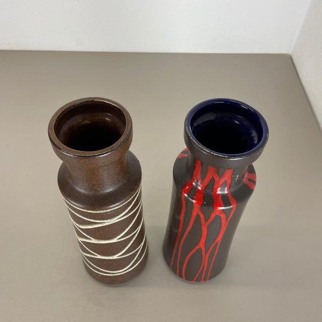 Fat Lava Pottery Vases from Scheurich, Germany, 1970s, Set of 2 For Sale - Image 6 of 18