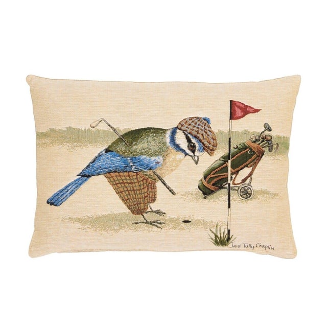 Dressed in his best for a day of golfing, Bertie peers down the hole on the first green in search of his ball, hoping he...