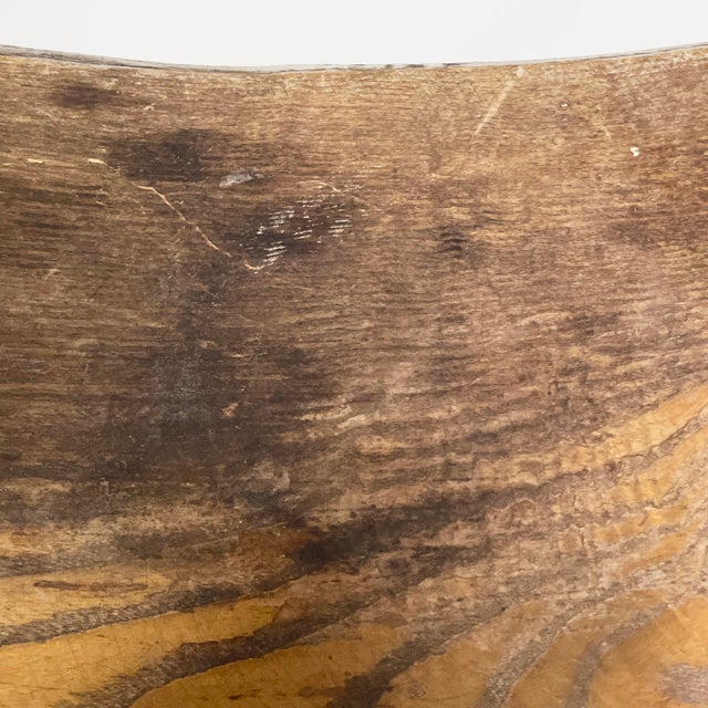 Wood Mid-Century Modern French Semicircular Table Stool in Wood, 1950s For Sale - Image 7 of 13