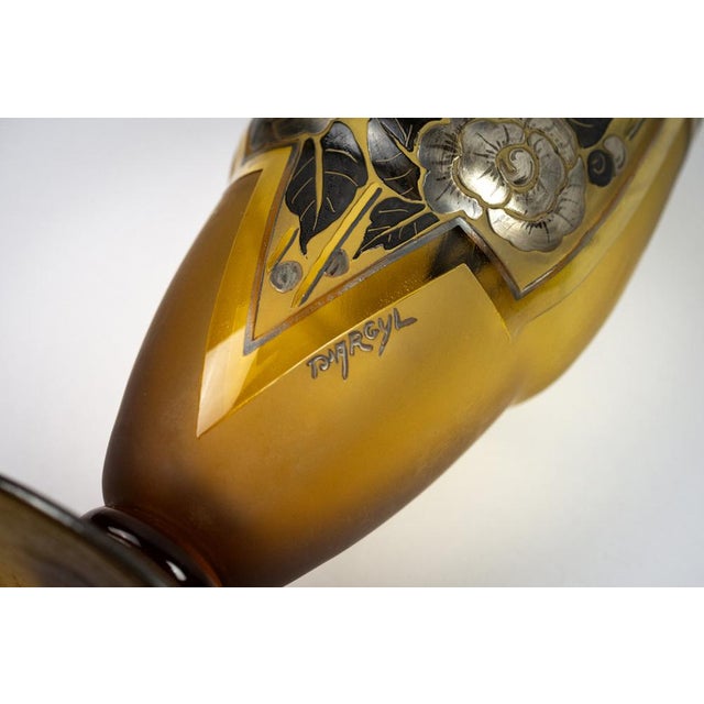 Amber-Tinted Glass Vase, 1930s For Sale - Image 9 of 11