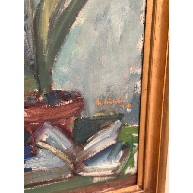 Mid-Century Modern Martin Lindström, Still Life, 1960s, Oil on Canva For Sale - Image 3 of 14