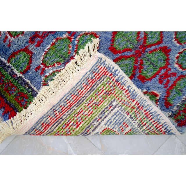 1940s Vintage Turkish Oushak Rug Hand Knotted High Pile Area Rug - 4′10″ × 8′5″ For Sale - Image 13 of 13