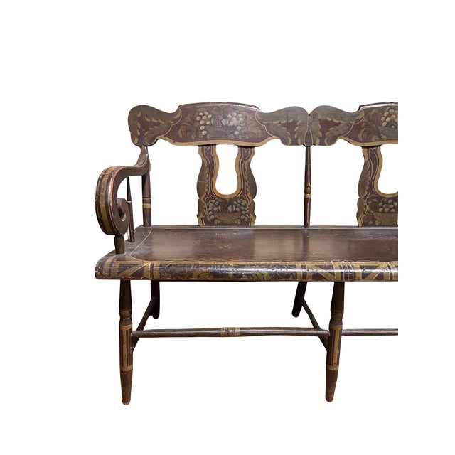 American 1830's Decorated Bench For Sale - Image 3 of 6