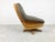 Brutalist Oak and Leather Swivel Chair, 1970s For Sale - Image 9 of 12