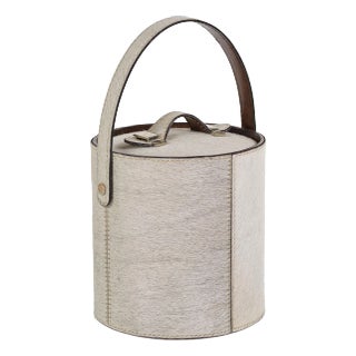 Bilthoven Hair-On-Hide Leather Insulated Ice Bucket For Sale