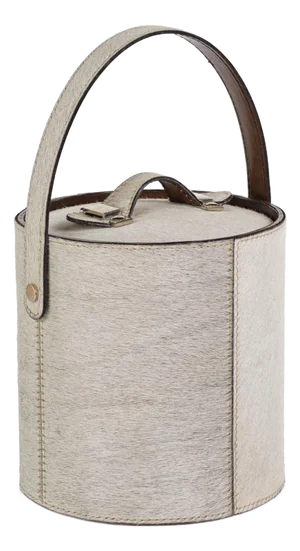 Bilthoven Hair-On-Hide Leather Insulated Ice Bucket