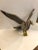 A wonderful folk art carved and hand painted wooden seagull on base having an authentic weathered patina and faded grey,...
