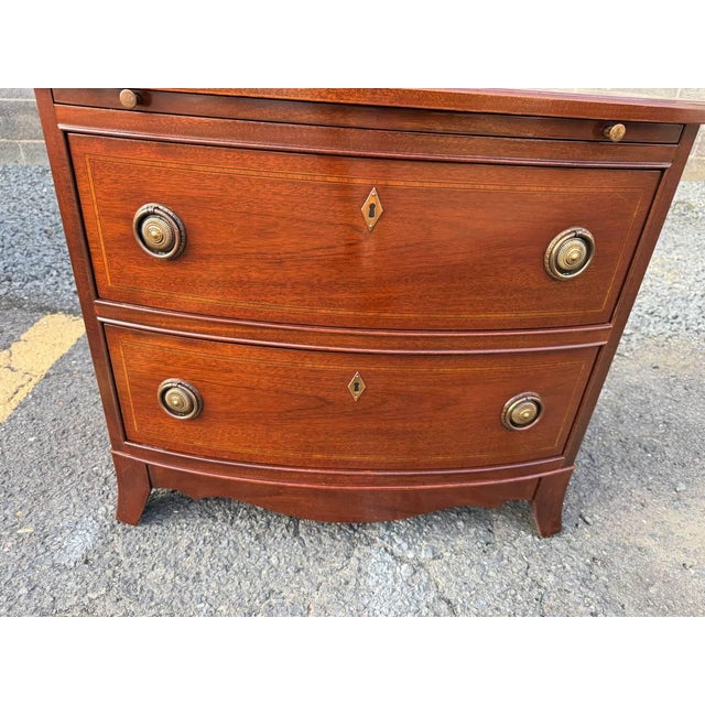 Vintage Georgian Style Mahogany Inlaid Serpentine Front Chest of Drawers , For Sale - Image 16 of 18