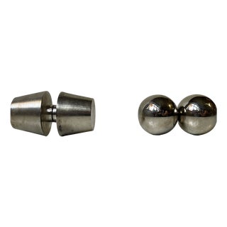 Mid-Century Scandinavian Dumbbell Paperweight in Steel, 1970s, Set of 2 For Sale