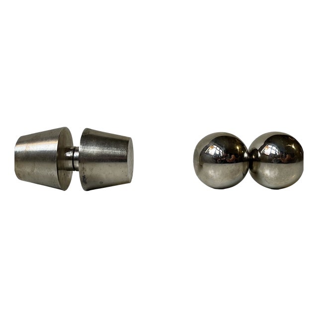 Mid-Century Scandinavian Dumbbell Paperweight in Steel, 1970s, Set of 2 For Sale