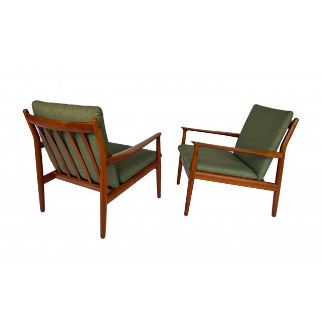 Pair of Mid 20th Century Danish Teak Armchairs For Sale - Image 4 of 4