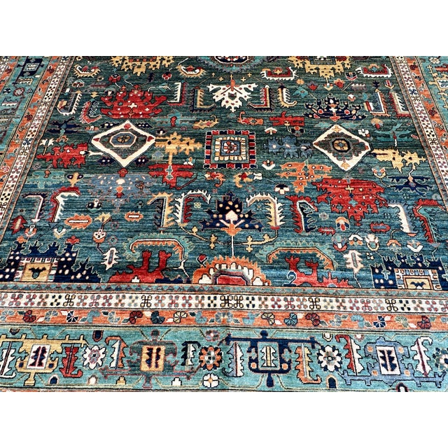 Hand-Knotted Afghan Kazak Chobi Wool Area Rug - 8'8" X 11'10" For Sale - Image 14 of 18
