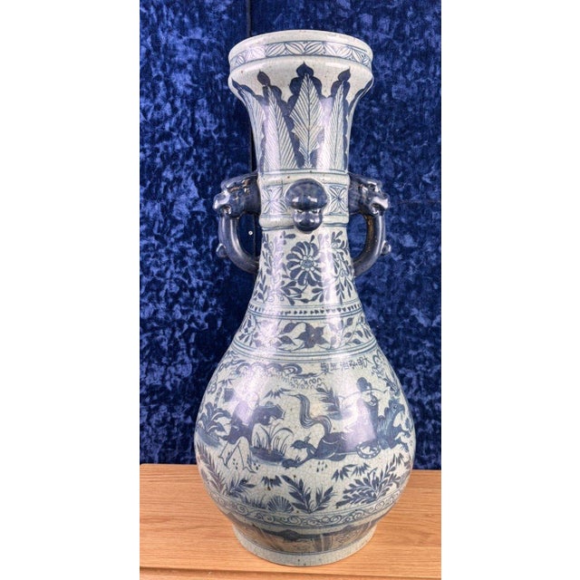 19th Century Large 19th Century Asian Porcelain Vase with Scenes Decoration For Sale - Image 5 of 6