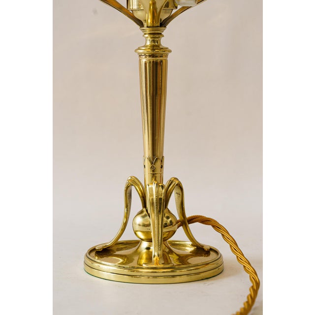 Antique Table Lamp with Loetz Glass Shade, 1908 For Sale - Image 6 of 17