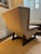 Mid 20th Century Vintage Wingback Lounge Chair and Custom Ottoman Reupholstered in Pollack Fabric For Sale - Image 5 of 11