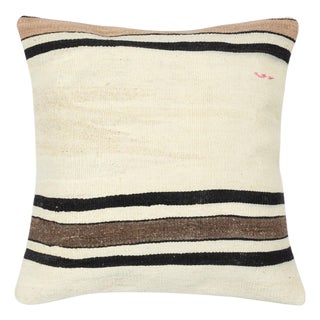 20"x20" Vintage Kilim Cushion Cover. Hemp Accent Pillow. Throw Pillow Cover For Sale