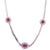 Modern 14 Karat White Gold Figaro Amethyst and Diamond Station Necklace For Sale - Image 3 of 12