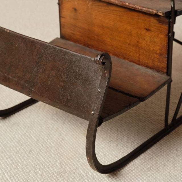 19th Century French Iron Sled With Oak Seat For Sale - Image 9 of 10