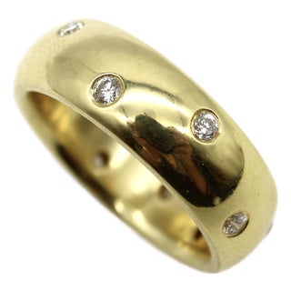 1990s 18k Gold Diamond Etoile Donut Band, Size 8 For Sale