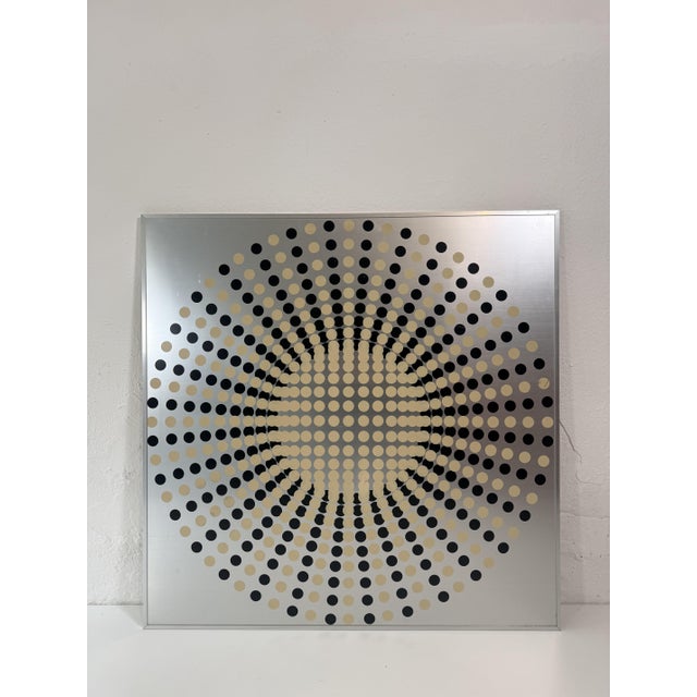 Silver Vintage Italian Kinetic Op Art Work, 1970s For Sale - Image 8 of 10