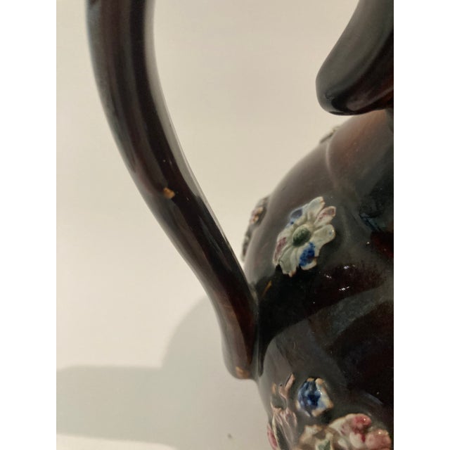 Antique English Large Bargeware Teapot - "God Bless Our Home" For Sale - Image 10 of 11