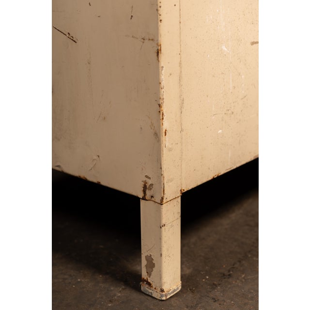 Vintage Metal Lowboy Dresser in Cream Enamel For Sale - Image 15 of 15