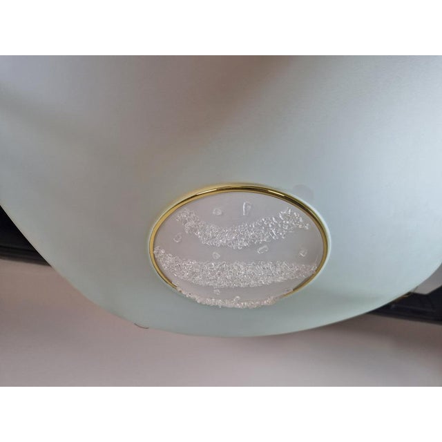 Metal Vibea Quadra Ceiling Lamp in Ice Glass and Brass, 1970s For Sale - Image 7 of 18