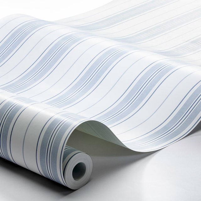 Inspired by the classic collared men's shirt, HamnskÃ¤r Stripe in blues is a fresh, clean and confident wallcovering....