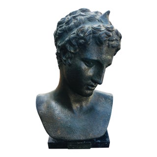 Vintage Cast Iron Hermes Bust. For Sale