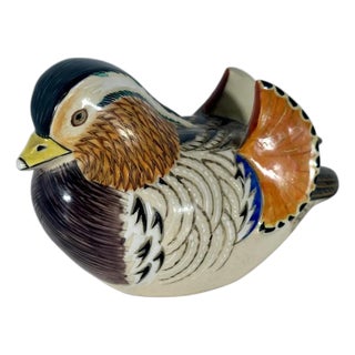 Early 20th Century Kutani Satsuma Mandarin Duck Figurine by Ito Tozan, Rare For Sale