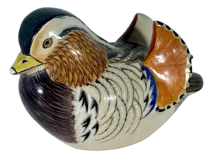 Early 20th Century Kutani Satsuma Mandarin Duck Figurine by Ito Tozan, Rare