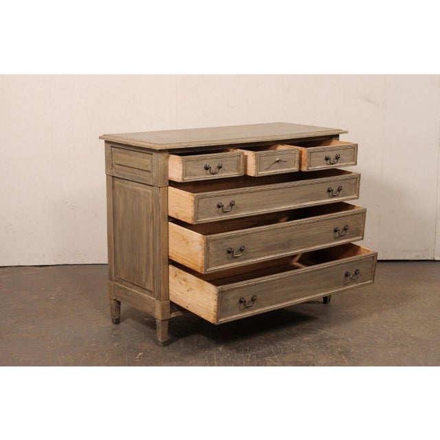 French 19th Century French Painted Wood Commode For Sale - Image 3 of 12