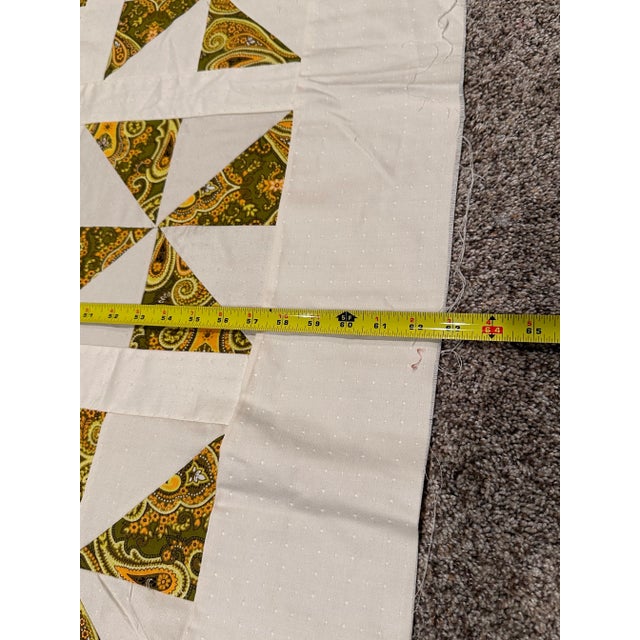Vintage Mid 20th Century Throw Size Paisley Quilt Top For Sale - Image 4 of 7