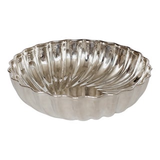 Vintage Silver-Plated Shell Bowl by Guido Galbiati Milano For Sale