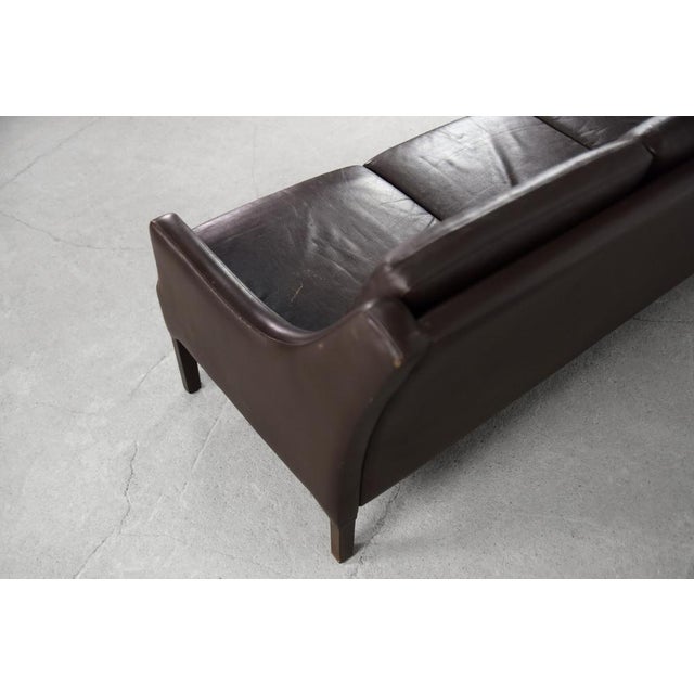 3-Seater Chocolate Leather Sofa, 1960s For Sale - Image 11 of 18