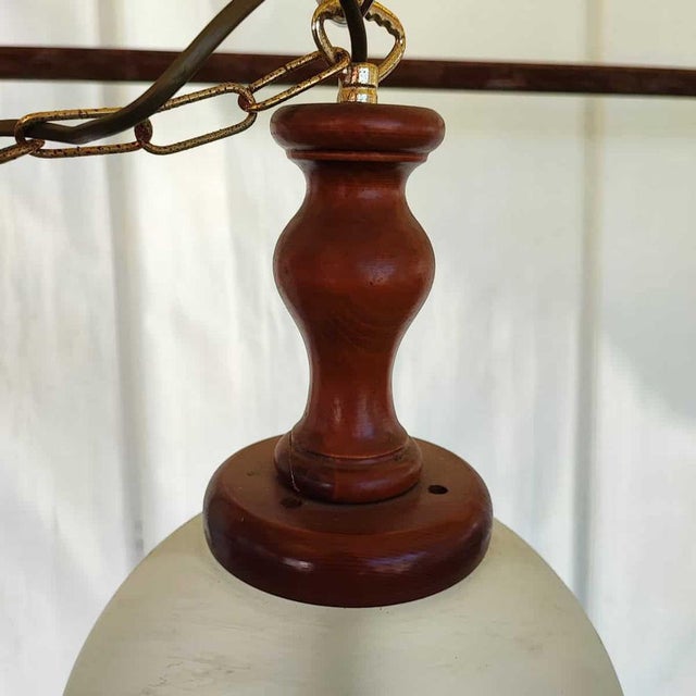 Vintage Worked Glass Bowl Pendant Light, 1970s For Sale - Image 4 of 8