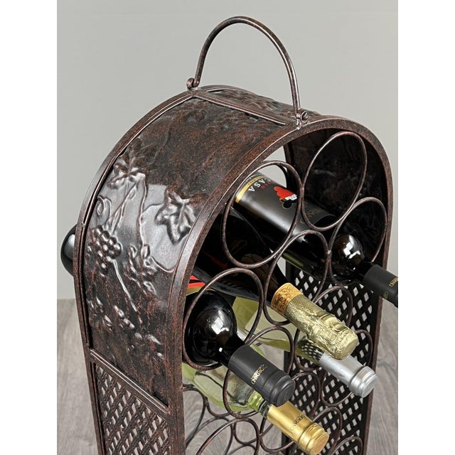 20th Century Patinated Metal Bottle Rack For Sale - Image 11 of 13