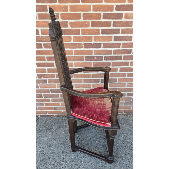 Great Pair of 19th Century Oak Gothic Revival Tall Armchairs C. 1840 For Sale - Image 17 of 18