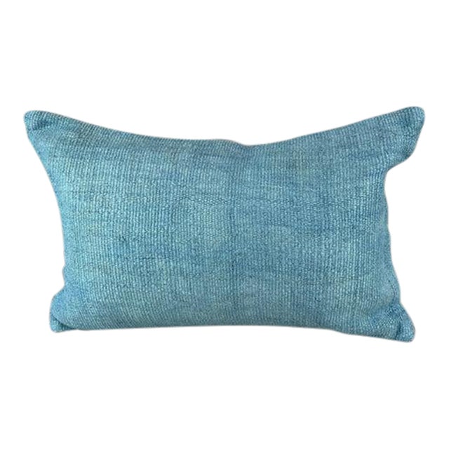 16 x 24 Hemp Pillow Turkish Cushion Natural Blue Pillow Cushion Cover For Sale