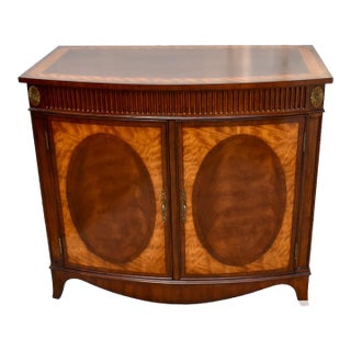 Pre-Owned Ethan Allen Inlaid Mahogany & Satinwood Federal Style Cabinet/Server For Sale