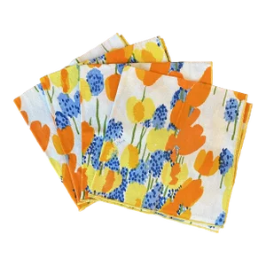Vintage Vera Neumann Floral Napkins- Set of 4