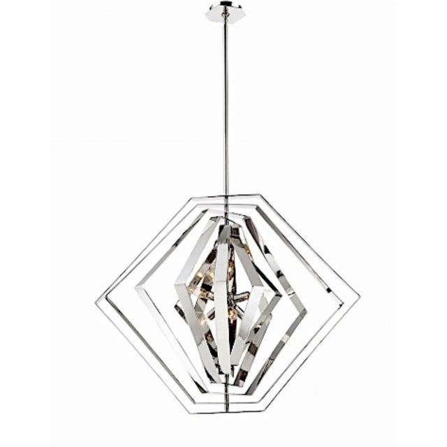 Contemporary Chrome Finished Geometric Pendant Light For Sale In Atlanta - Image 6 of 6