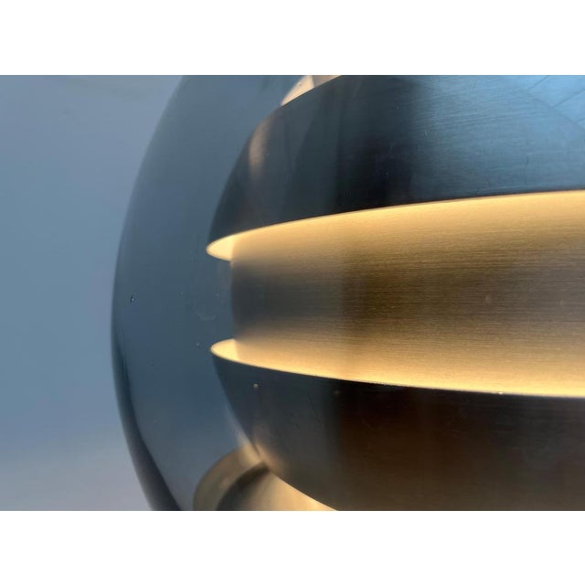 Mid-Century German Space Age Aluminum and Glass Globe Pendant Lamp from Doria, 1960s For Sale - Image 6 of 18