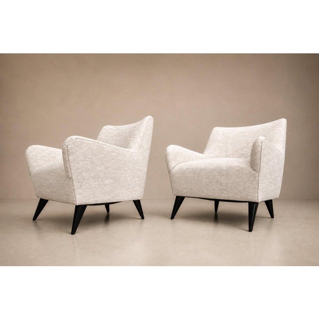 Wood Joaquim Tenreiro Armchairs, Hardwood With Ebonized Legs, Brazil, 1950s For Sale - Image 7 of 16