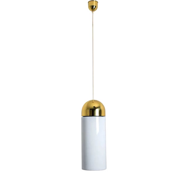 Large Brass Cylinder Pendant Light from Limburg, 1970s For Sale