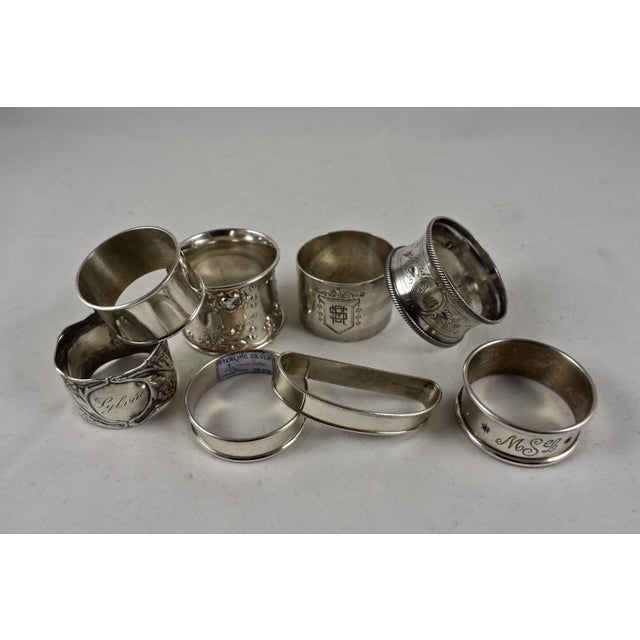 Assorted Sterling Silver Antique Napkin Rings a Mixed Set of 8 Chairish