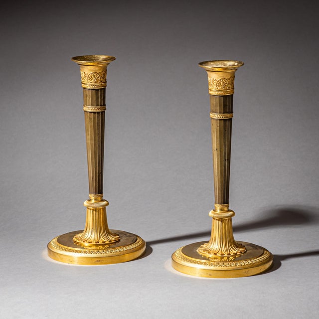 Metal Early 19th Century Empire Candleholders, Set of 2 For Sale - Image 7 of 8