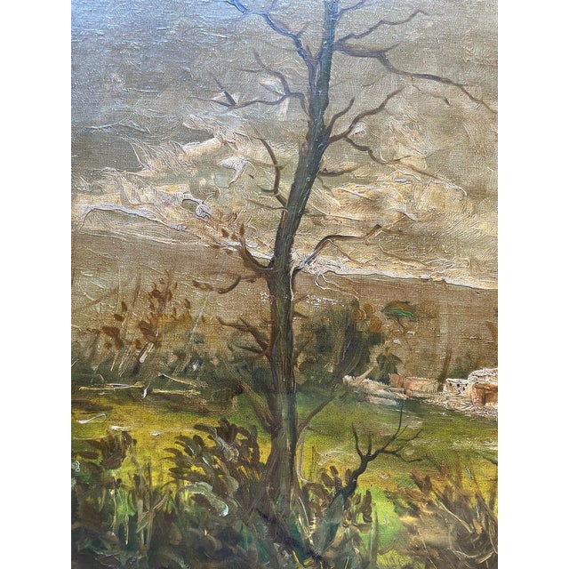 Fioresi, Emilian Countryside in the Rain, 1940s, Oil For Sale - Image 3 of 8