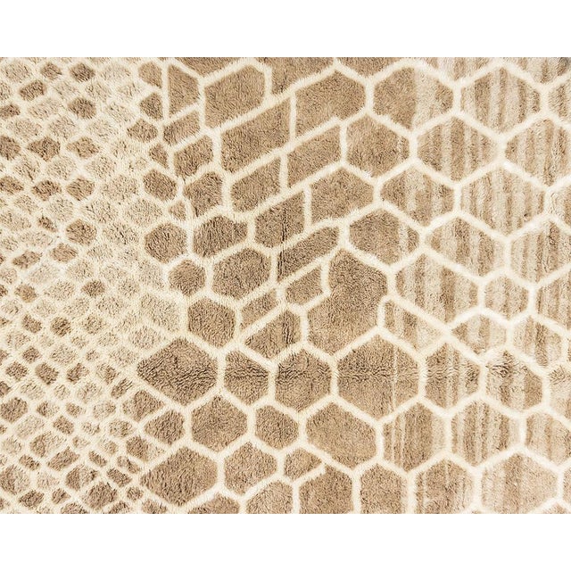 Premium Hand-Knotted Moroccan Wool Rug | 13'3" X 10'1" | One of a Kind For Sale - Image 6 of 9