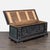 Traditional Antique Wooden Trunk With Ornate Carved Details and Hinged Lid For Sale - Image 3 of 10